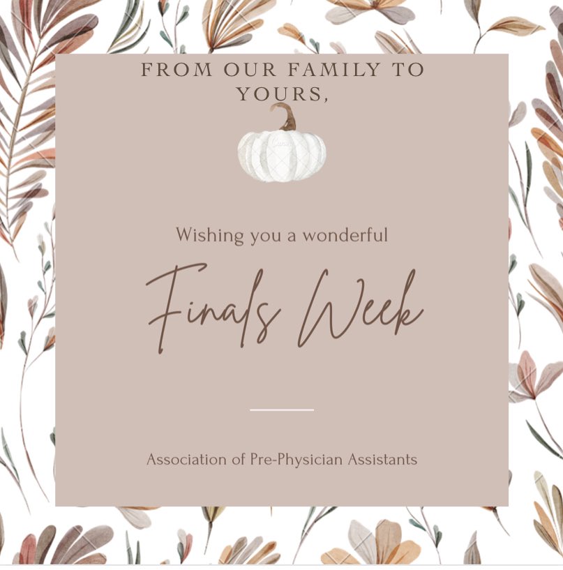 We wish everyone the bust of luck during finals week!❤️ you got this✨