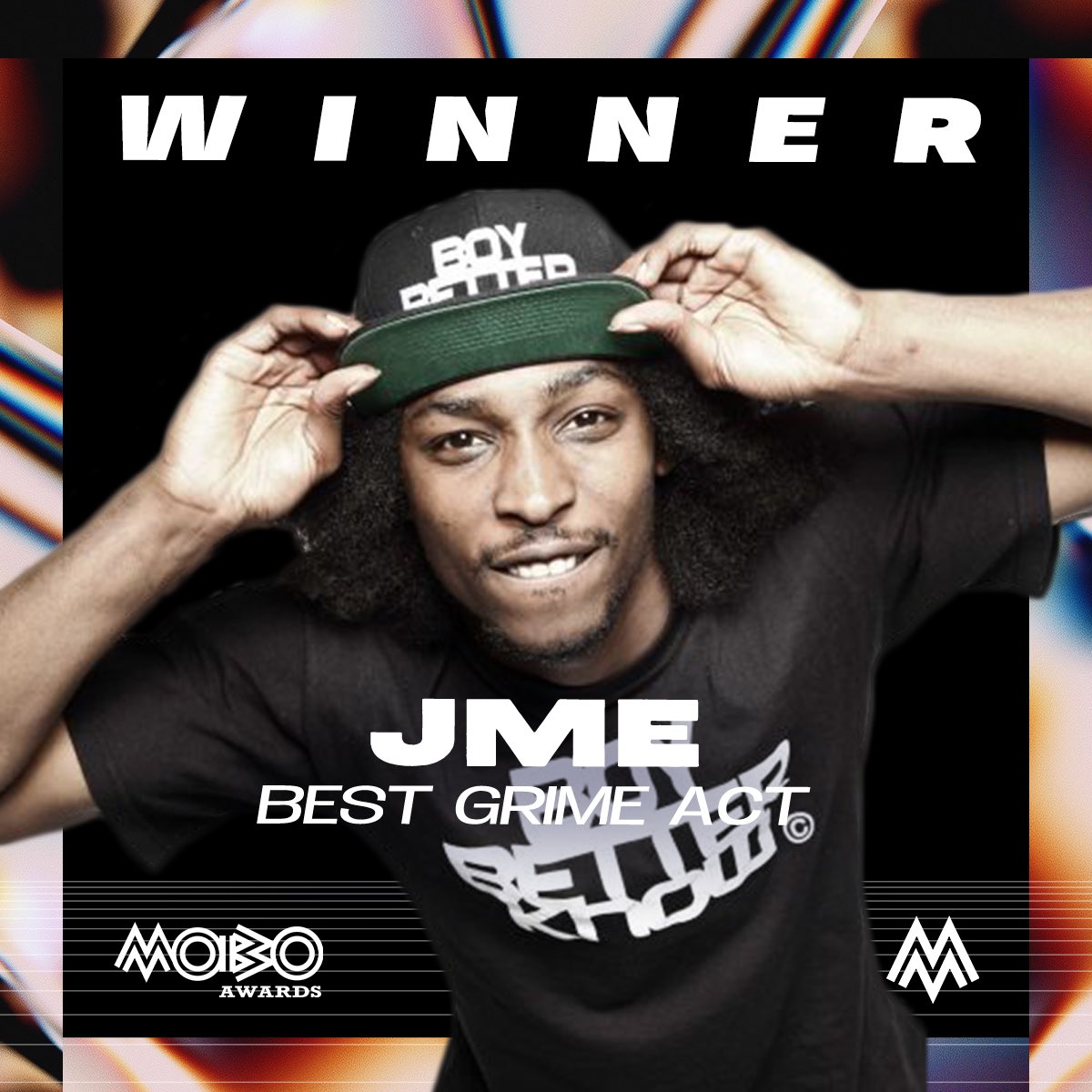 A massive congratulations to the one and only <a href="/JmeBBK/">Jme</a> for winning Best Grime Act at the 2020 #MOBOAwards 🙌🏾👏🏾👏🏾
