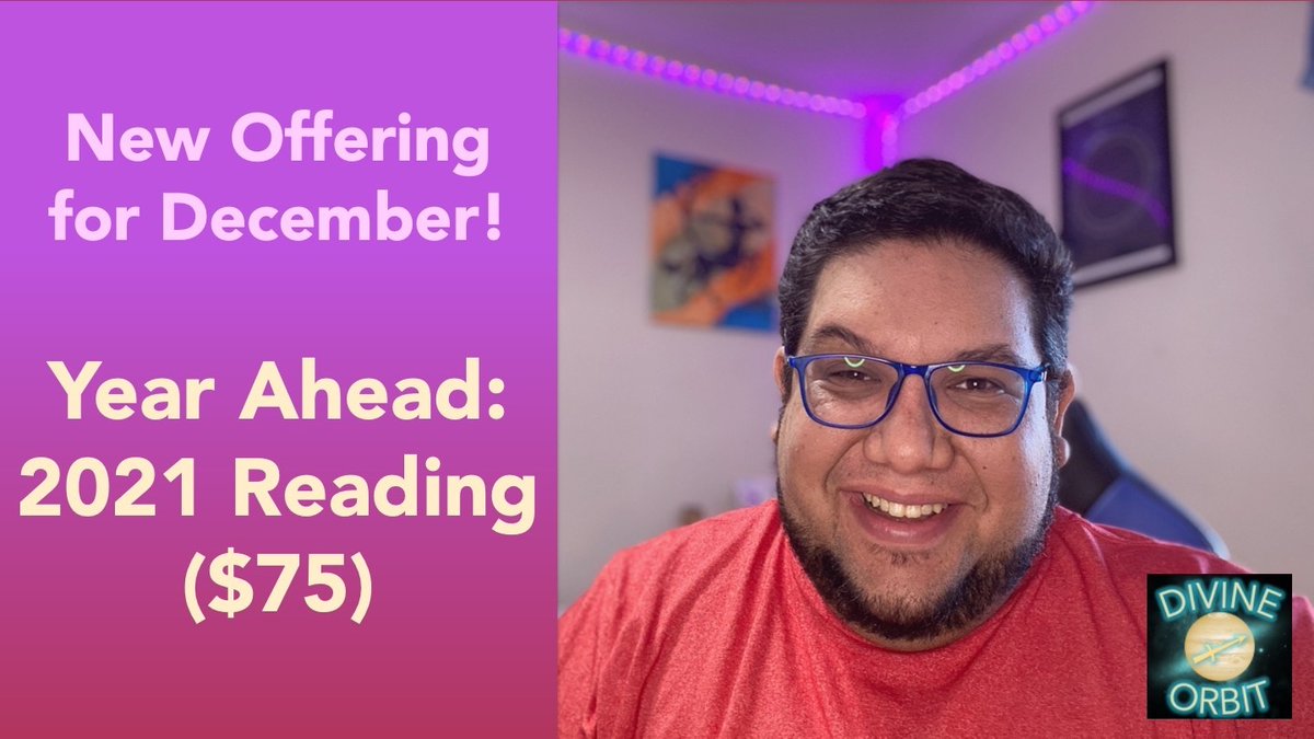 New Monthly Offering!
🔮
This month's special will focus on the astrology of #2021, and what you can expect in the #newyear in terms of the potential impact of celestial events based on your individual birthchart.
🔮
Go to divine-orbit.com/2020/12/09/new… to book your reading today!⁠
