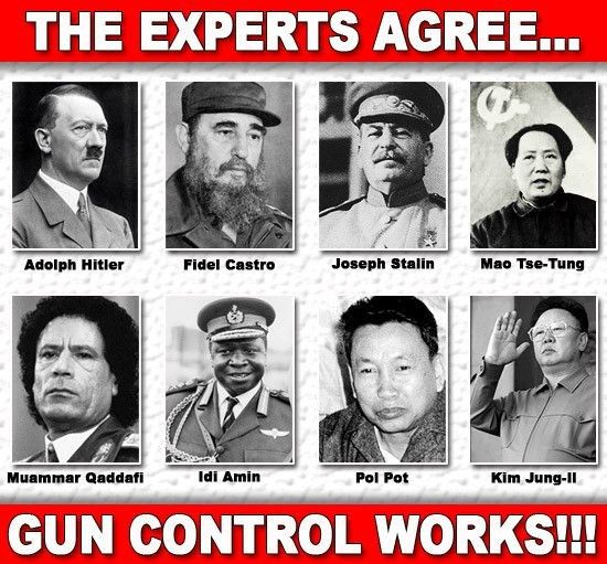 ejforliberty's tweet photo. "GUN CONTROL WORKS!!!" - said by every dictator, ever!
• Find me: https://t.co/ng050AueeS
• #ej4f #NoLibertariansUnder1K #NoLibertarianUnder1K #Libertarianism #voteforchange #jointheresistance #ThisIsForYourSafety #GunControl #2A #IfGunsAreOutlawedOnlyOutlawsWillHaveGuns https://t.co/apJdmaVWiK