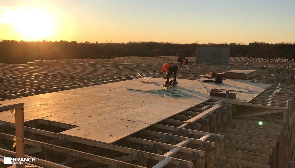 BranchBuilds's tweet image. We are almost all dried in and Tyvek is being hung at Moore's Lake Apartments, Phase ll in Chester, VA. Our Richmond team is pleased to be working again with Emerson Construction Group on building three, a 4-story, 185-unit apartment building. #ProjectUpdate #BuildingLegacies