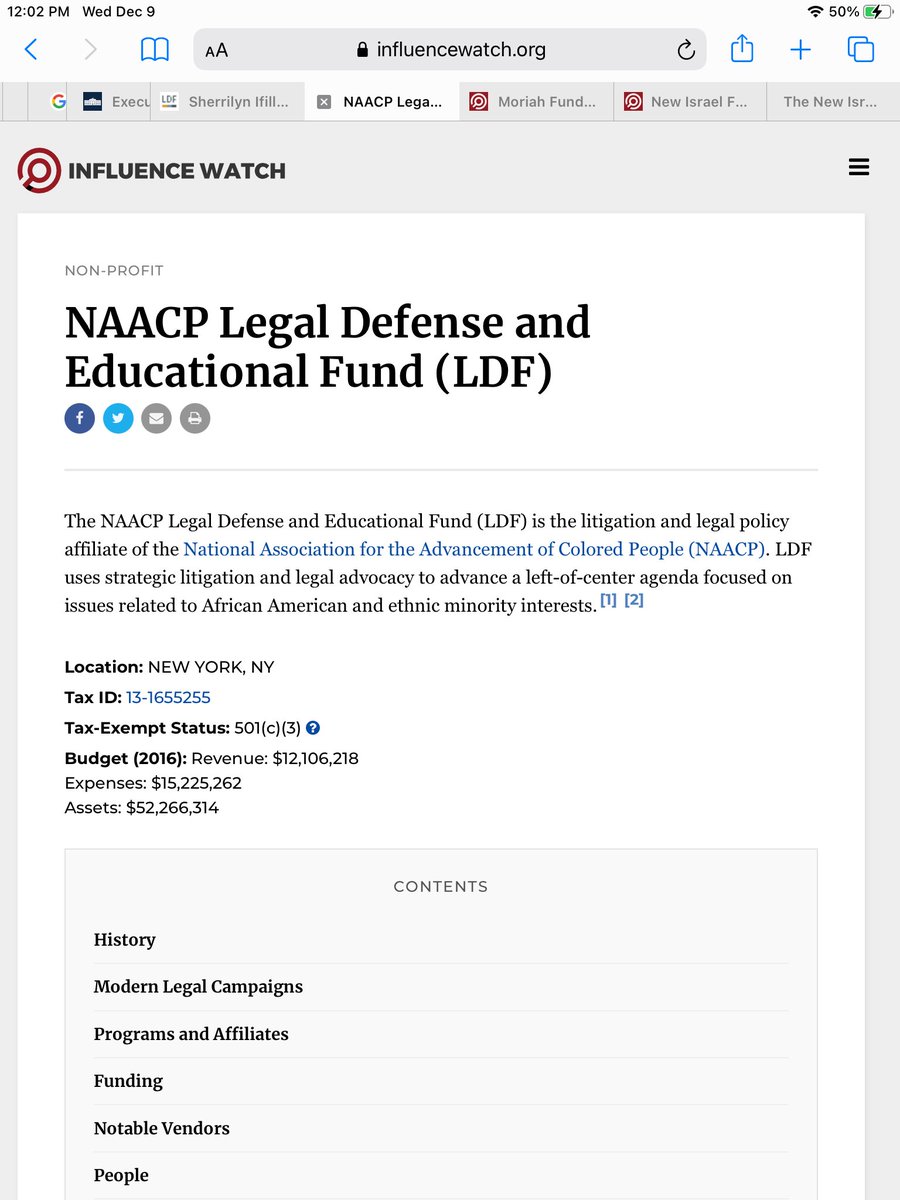 And this is the NAACP Legal Defense and Educational Fund...Link:  https://www.influencewatch.org/non-profit/naacp-legal-defense-fund/