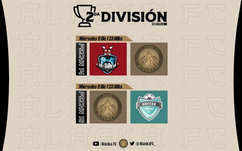 #FechasDeHoy // #FIFA🎮

El Rey del Norte tiene una nueva triple fecha, y buscará el 9/9 para ponerse a la cabeza de la liga.

FECHA 16:
23:59 🆚 #LosEucaliptus 

#ElReyDelNorte