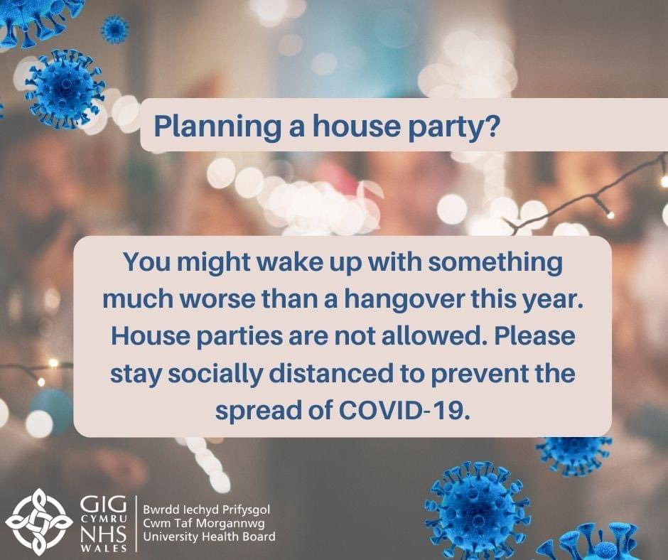 We’re hearing increasing reports of people hosting house parties. Rates of Covid are rising in our communities and our staff are extremely stretched. Please help us to help you and do everything you can to reduce the spread of Covid.