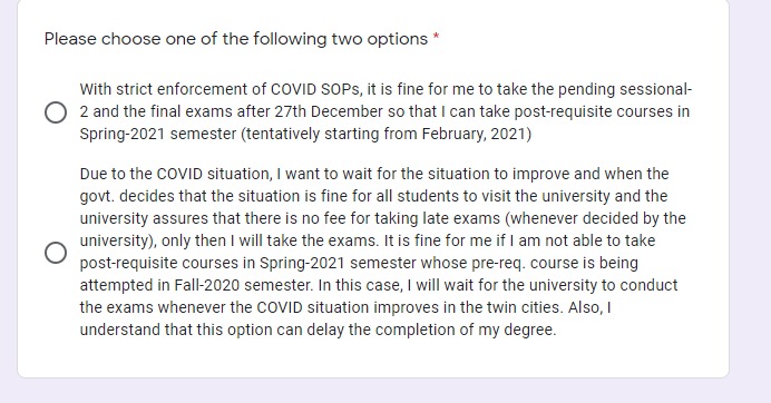 usamaa_official's tweet photo. Whole world is suffering from pandemic nd guess what, FAST is calling us to take on-campus exams otherwise, they will start new semester and we will not be allowed to take post-req courses and our degree will get late by 6 months.
@Shafqat_Mahmood @hamzashafqaat #FastExamsPolicy https://t.co/QWj9Hkzbij