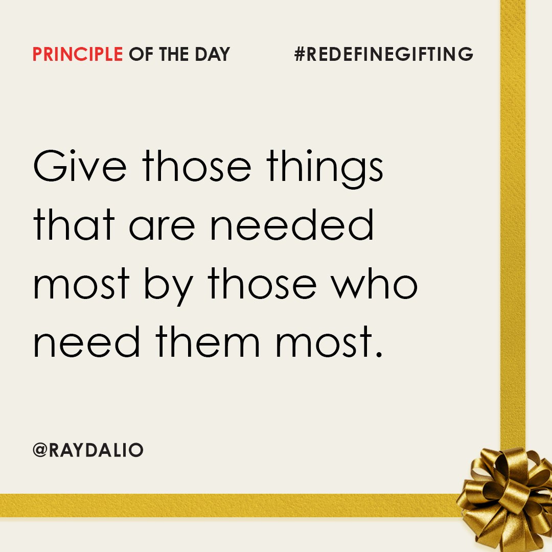 RayDalio's tweet image. For 10+ years, I've given my friends and colleagues Charity Gift Cards that allow them to contribute to their favorite charities, and I’ve found this way of gifting wonderful. Those I give these gifts to love them and I love hearing what their favorite charities are and why. 1/3