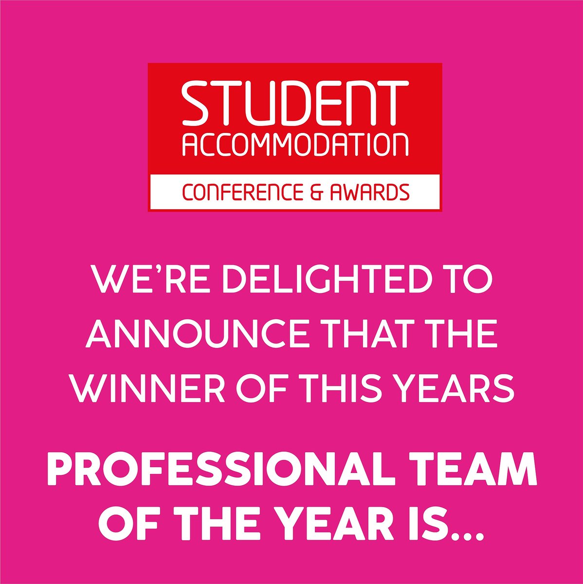 Huge congratulations to Pinsent Masons who have taken top spot for Professional Team of The Year at this year's Student Accommodation awards 🏆

#studentaccommodation #pinsentmasons #congratulations