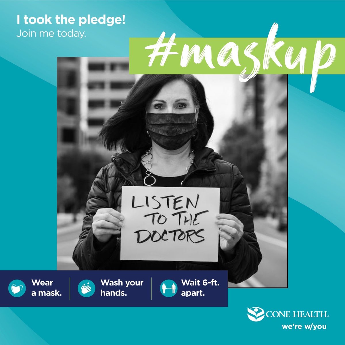 greensborocity's tweet photo. Greensboro Mayor @VaughanNancy took the @ConeHealth pledge as well! #maskupgso https://t.co/UBNG4o5cPm