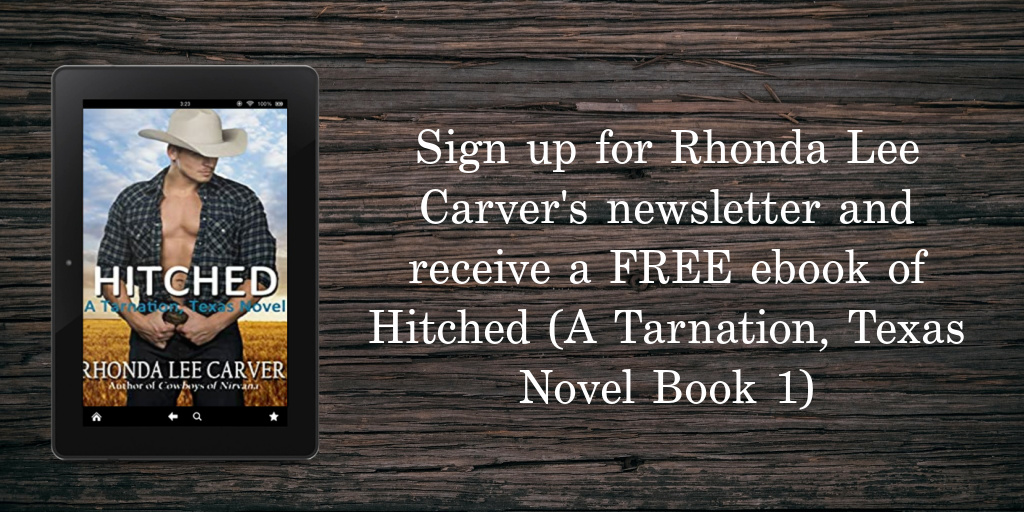Sign up for my newsletter and you'll receive a #FREE ebook of Hitched (A Tarnation, Texas Novel Book 1)
Sign up here: bit.ly/RLCNewsletterS…

#Freeebook #TarnationTexas #RhondaLeeCarver #Signup
