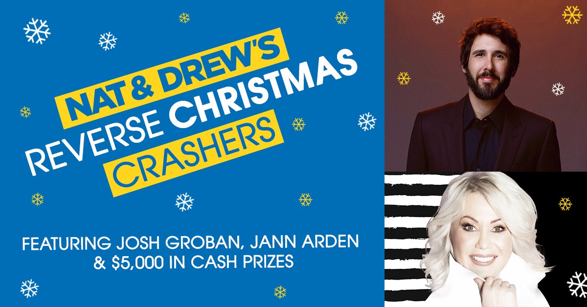 It’s @natanddrew's #ReverseChristmasCrashers! We’re celebrating the season on Facebook Live, Dec 12th at 7:30pm!🎄 We’ve got $5000 in cash prizes to give away , PLUS special appearances by @joshgroban & @jannarden! Enter to win a prize during the show: bit.ly/39VrG4K