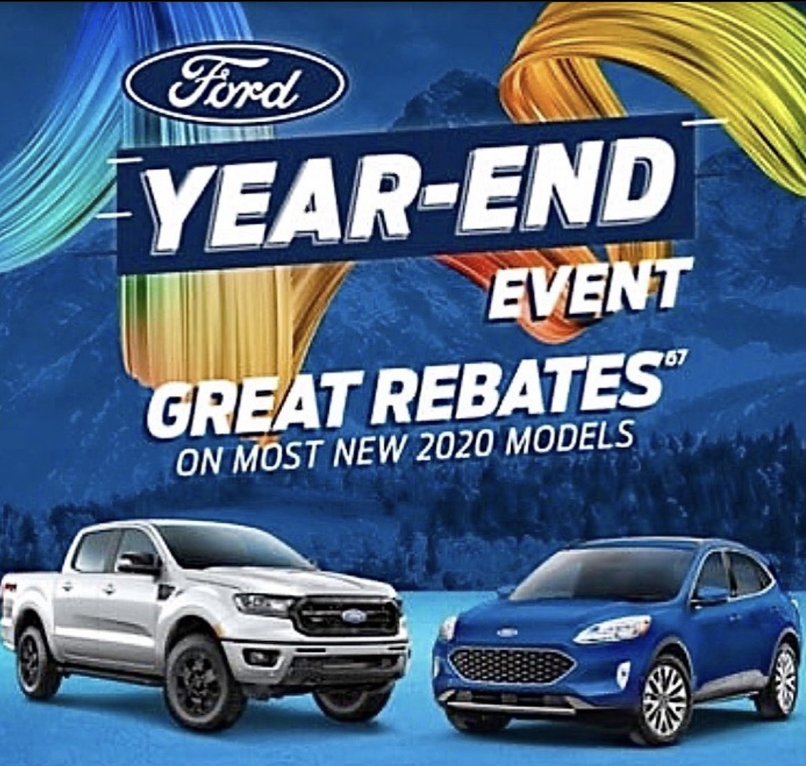 The Ford Year-End Event is here! 
•
Call us today to find out about all the great rebates on most 2020 models!
•
#fordyearendevent #carsandtrucksreallydocostlessinwetaskiwin