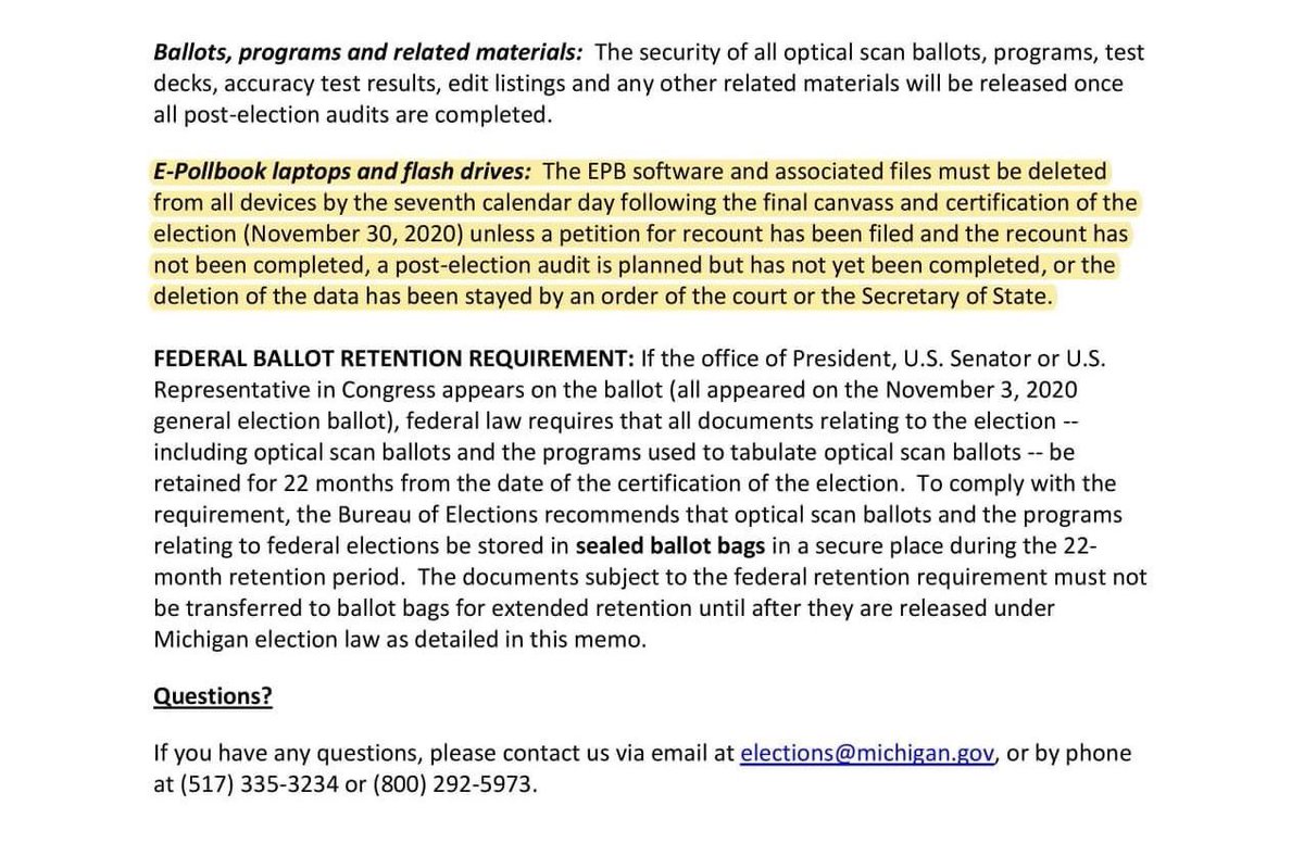 8. Such a large batch of votes 96% for Biden is impossible because Biden's top county in Michigan was won by 72%.  @JocelynBenson ordered her state to DELETE poll books and hardware!!! Look at MI's resolution and China's involvement... coincidence? Hardly.