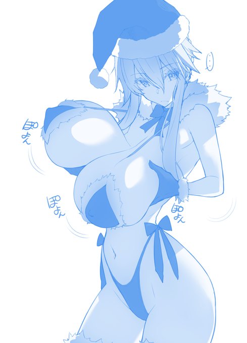 🎀サンタ水着🎀乳上rkgk  本日の進捗、ペン～基本。  #FGO #今日のらくがき 