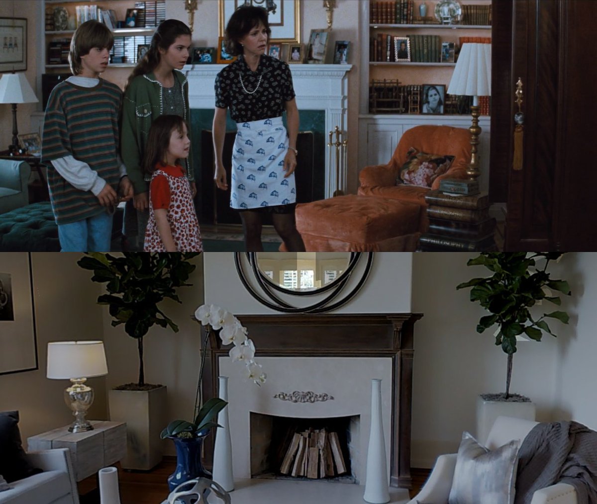 The fireplace and surrounding shelving are all gone. As I write this, my heart slightly aches knowing there was little attempt to maintain what went into the beauty of the original when renovating.