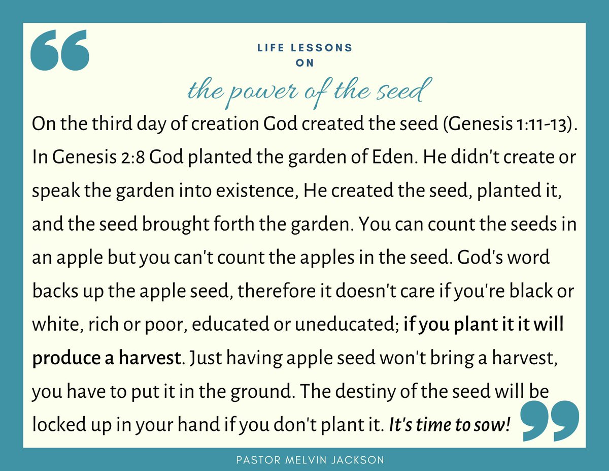 Life_nAbundance's tweet photo. God's word backs up the apple seed, therefore it does care if you're black or white, rich or poor, educated or uneducated, if you plant it it will produce a harvest. The destiny of the seed will be locked up in your hand if you don't plant it. #itsSOWtime #pastormelvinjackson https://t.co/CkNjSnFs92