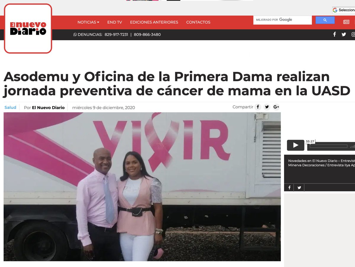 PRIMERA JORNADA DE PREVENCION DEL CANCER DE MAMA, PARA SERVIDORAS UNIVERSITARIAS. /LEER NOTICIA COMPLETA EN EL <a href="/elnuevodiariord/">El Nuevo Diario</a> 
elnuevodiario.com.do/asodemu-y-ofic…