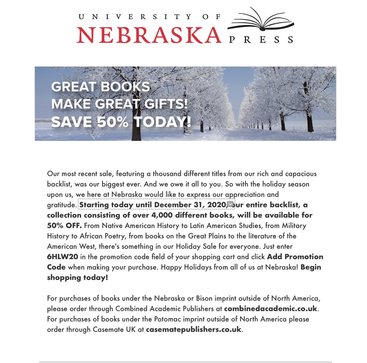 It's available in paperback, and  @UnivNebPress has a great holiday special on right now. They have lots of other great books in their catalog, too. Order from them, not from That Big Company That Sells Everything! 10/