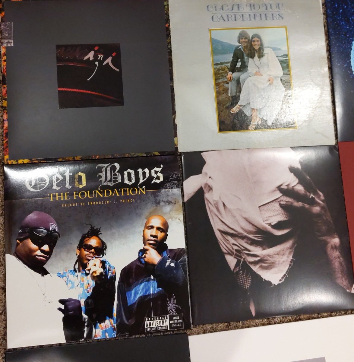 5. (Bon Iver, i,i) Solid B.I. record.6. (Carpenters, Close To You) tbh I only have this bc of the title track7. (Geto Boys, The Foundation) this one was gifted. I don't like it8. (Giles Corey, Self Titled) Amazing dark indie folk, one of my favs oat :)