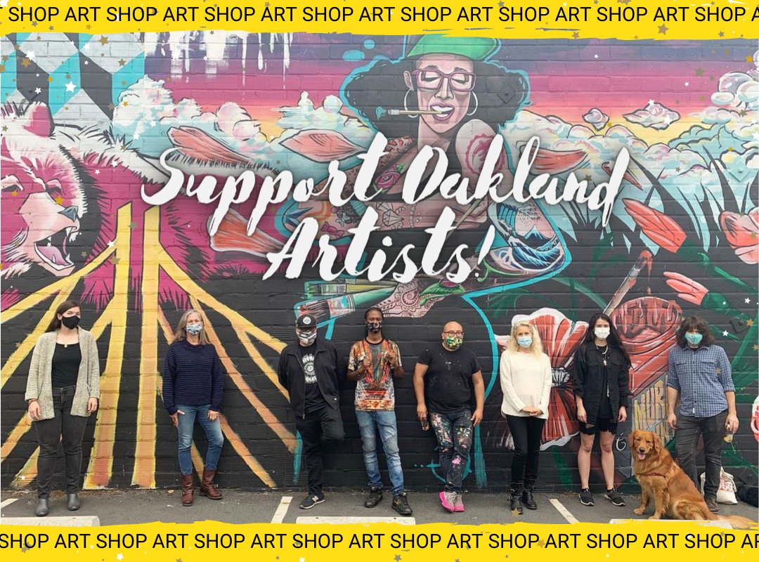 ArtMurmur's tweet photo. Put your money where your heART is! Every time you purchase local art, you are directly supporting the artists who shape and transform Oakland into a city bursting with creativity. Check out our OAM Gift Guide to find unique, one-of-a-kind gifts- https://t.co/KA3yVBokVN https://t.co/Z8xlyePnUh