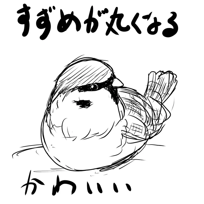 とか思いながら、隙間時間で雀のスケッチ 