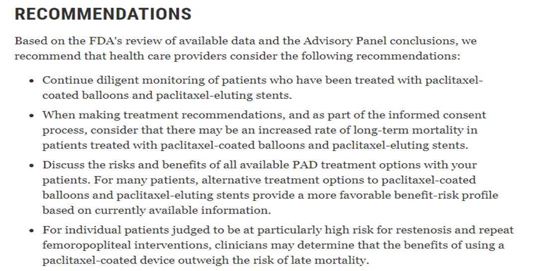 12/The FDA concluded the panel by allowing devices to remain on the market. They issued a revised letter to providers again restricting use & device labels were updated to include this signal of harm. The FDA noted a RCT powered for death would be infeasible & requested more data