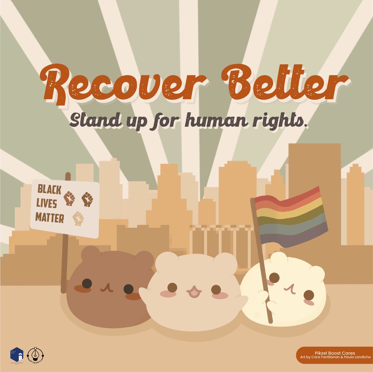 k170sh1r1's tweet photo. If mochis can fight for our rights then so can you! ·ᴗ·

Happy Human Rights day everyone! ♡ 
— collaborated artwork by me and paw for our org) 
#BlackLivesMatter #SOGIEBillEquality https://t.co/IJ7VBQyZRM