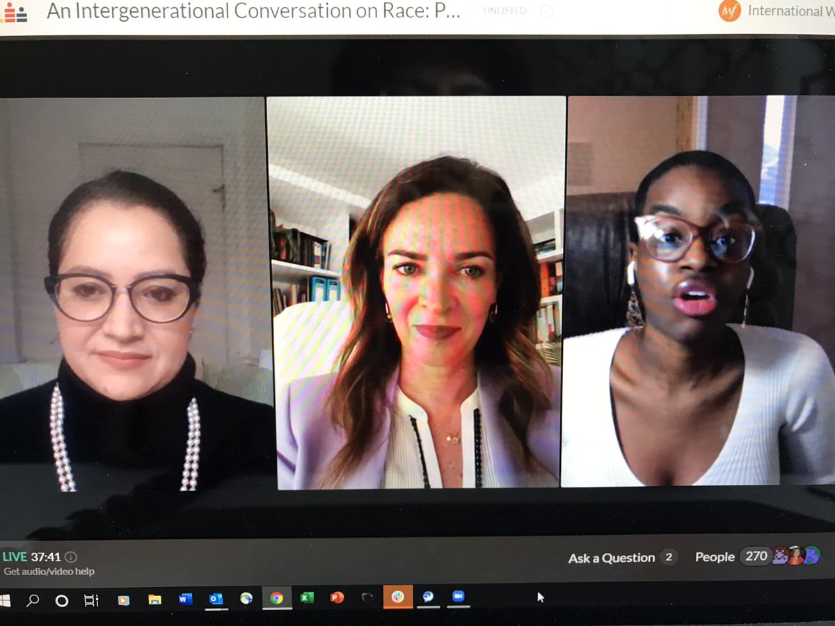 JoanneTheLola's tweet photo. ICYMI @IWFglobal session “Intergenerational Conversation on Race” featured @SindyBenavides @JoyOfodu and led by #DenisseGoldfarb of @WalmartChile . Sharing life advocacies of #emerginggenerations #GenZ #Millennials #SparktheFuture #TeamWalmart https://t.co/C7gOEdXxar
