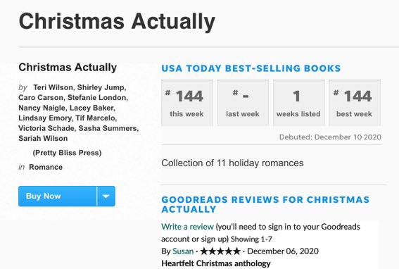 I’m so excited to join my fellow #ChristmasActually authors as we celebrate as USA Today Bestselling Authors! ❄️ Thank you readers for buying the anthology and @TeriWilsonauthr for leading and editing the project! 🎉🎉🎉🎉
(@RachMBrooks @bookendslit )