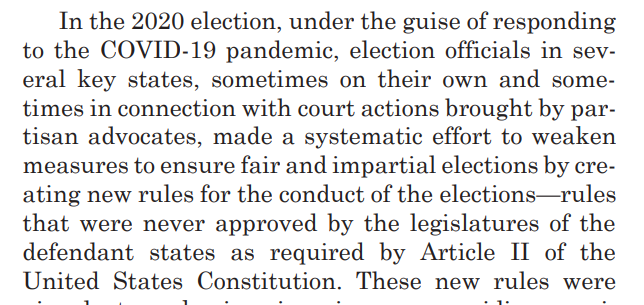 It's very on-brand that President Trump's Supreme Court brief pushing his election-fraud fiction also suggests that the COVID-19 pandemic was maybe just a pretext for some kind of electoral plot against him.