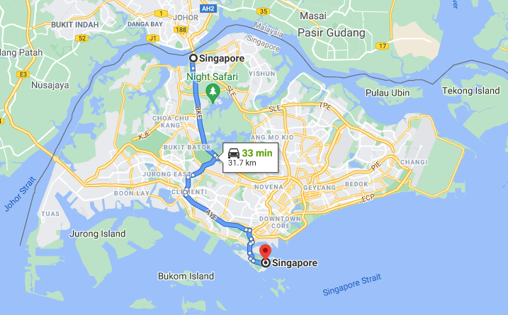 You could cross the entirety of Singapore, twice, and still have some more to go. (5/8)