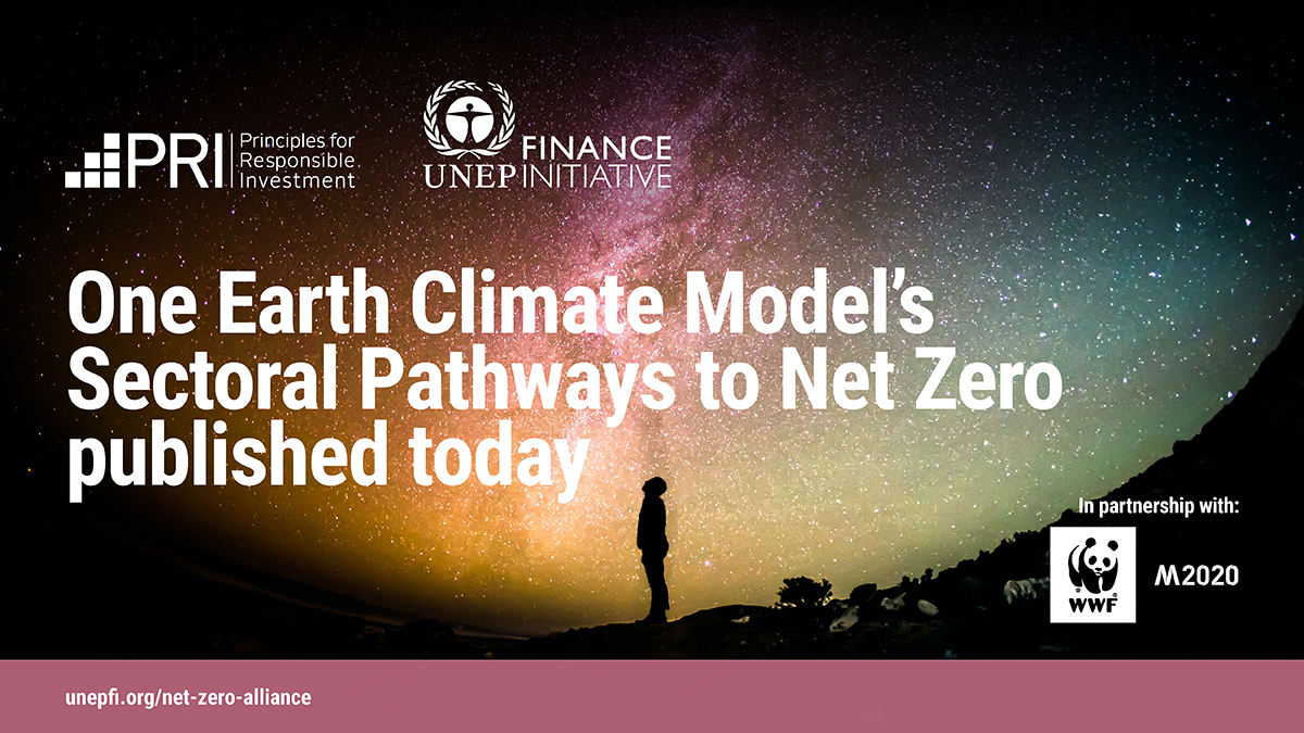 UNEP_FI's tweet photo. UN-convened Net-Zero Asset Owner Alliance-commissioned One Earth Climate Model study guides investors on a possible course for real economy to meet Paris 1.5 °C scenario. Download report here: https://t.co/uI548Wm2lc @UTSEngage #netzerofinance https://t.co/AD5dPtKX33