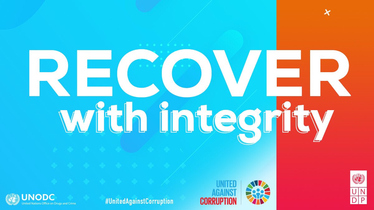 SarahMPoole's tweet photo. #Corruption is a major challenge to addressing the socio-economic impact of #COVID19 & bringing #SDGs back on track. Our pledge on #IACD2020 is to support inclusive regional efforts to #RecoverWithIntegrity, and promote transparency & accountability in key vulnerable sectors. https://t.co/j1rZ9hOJhz