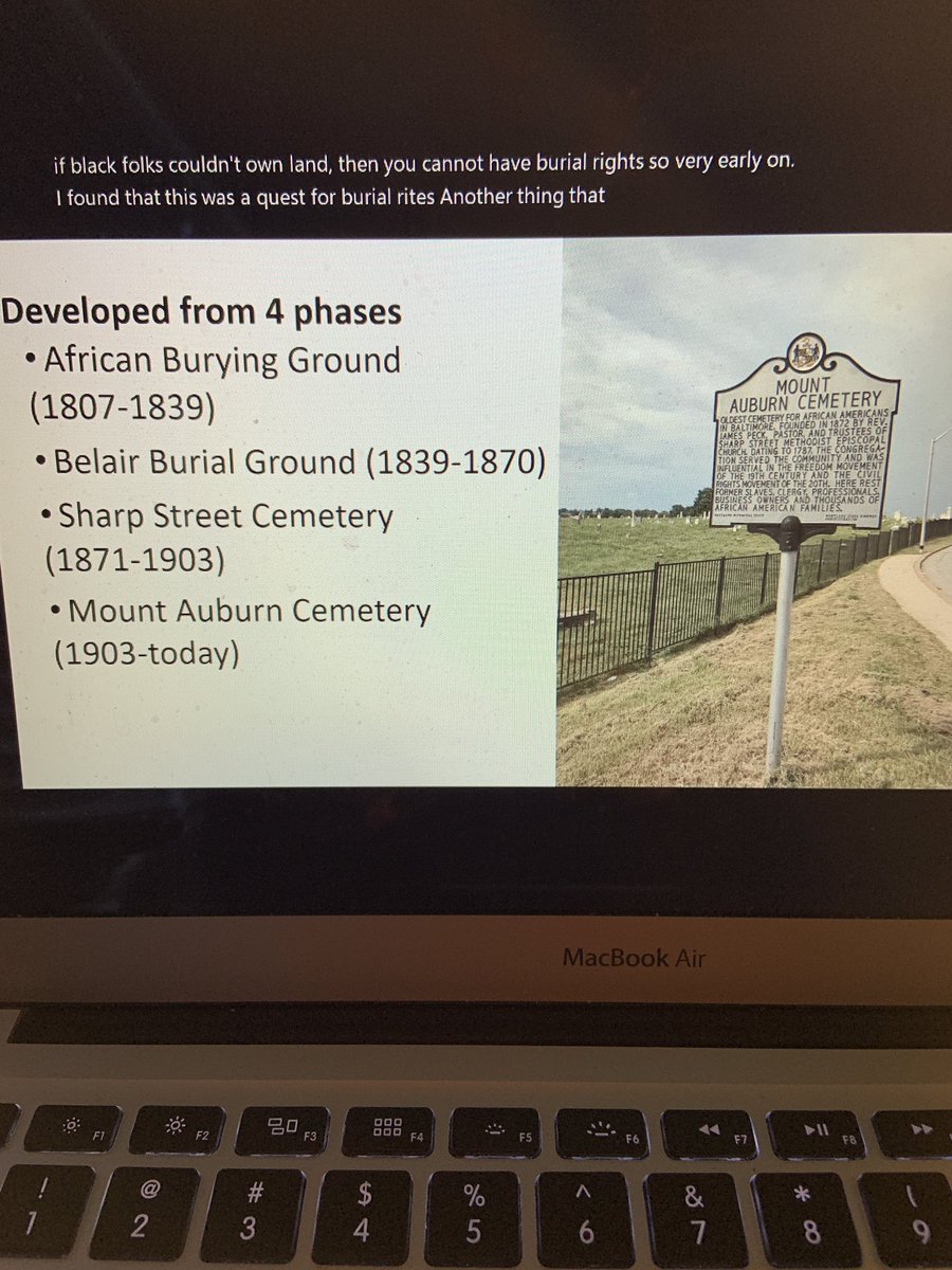 DrTeriLarkins's tweet photo. Enriched by the works and presentation of @kamifletcher36 #MountAuburnCemetery #Baltimore #SharpStreet #BaltimoreBlackBurialGrounds #LarkinsFamily #ConnectingTheDots https://t.co/Qz592Cz5tj