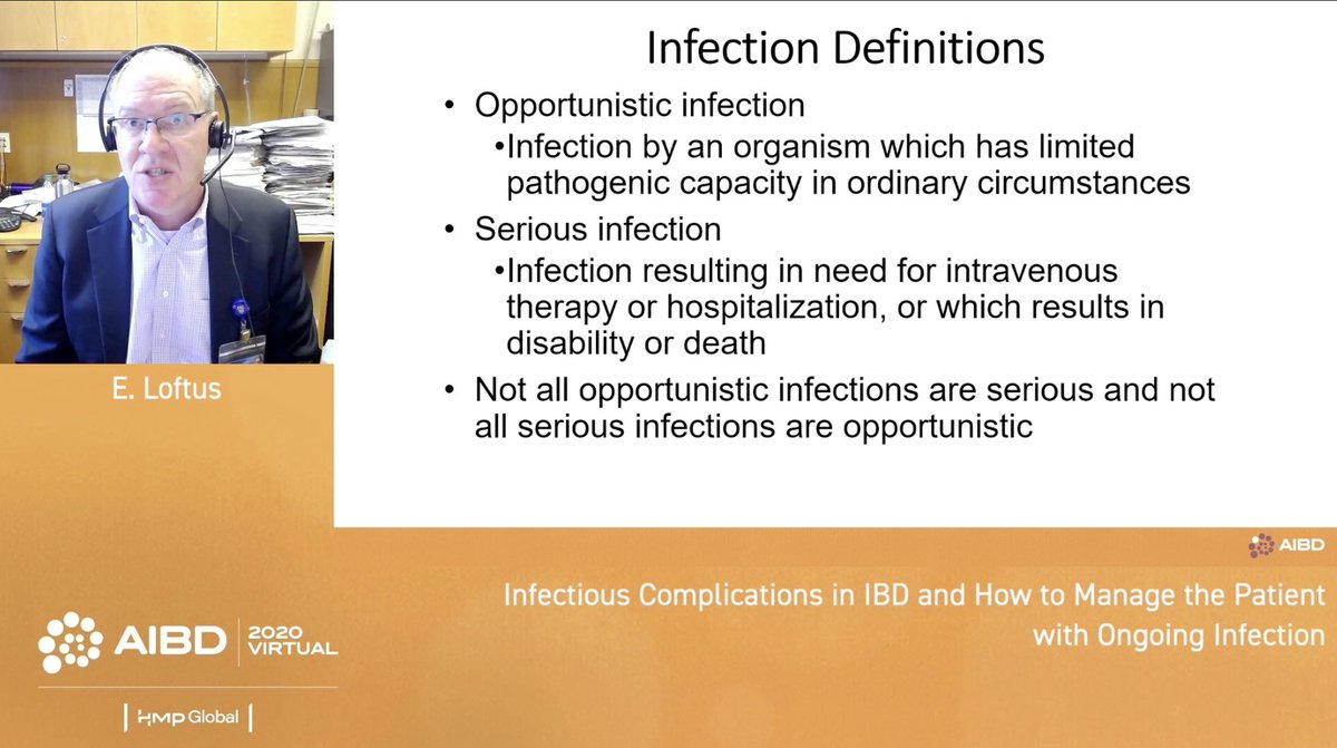 The one and only Ed Loftus talks about infectious complications in IBD #AIBD2020 
@IBDConference @EdwardLoftus2