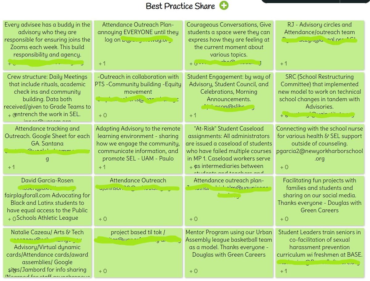 UrbanAssembly's tweet image. Today&apos;s participants in our Climate and Culture PLC shared tangible practices in real time (thanks @IdeaBoardz!) that have developed students&apos; resilience and created a safe and supportive virtual climate and culture. We are better thanks to #collaboration and #partnership: