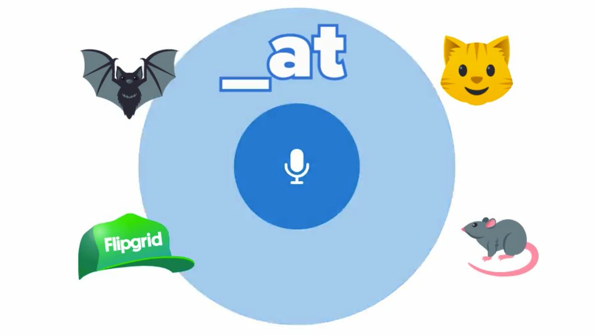 Anyone teach phonics, word families, onset/rime?
Use Mic Mode in @Flipgrid for...

😺blending, segmenting, decoding CVC words
🦇spelling-sound correspondence
🎩isolating beg/mid/end sounds
🐀work on fluency/accuracy 

Mic Mode + emojis + text = 🤩💚💬
#FlipgridForAll #K2CanToo