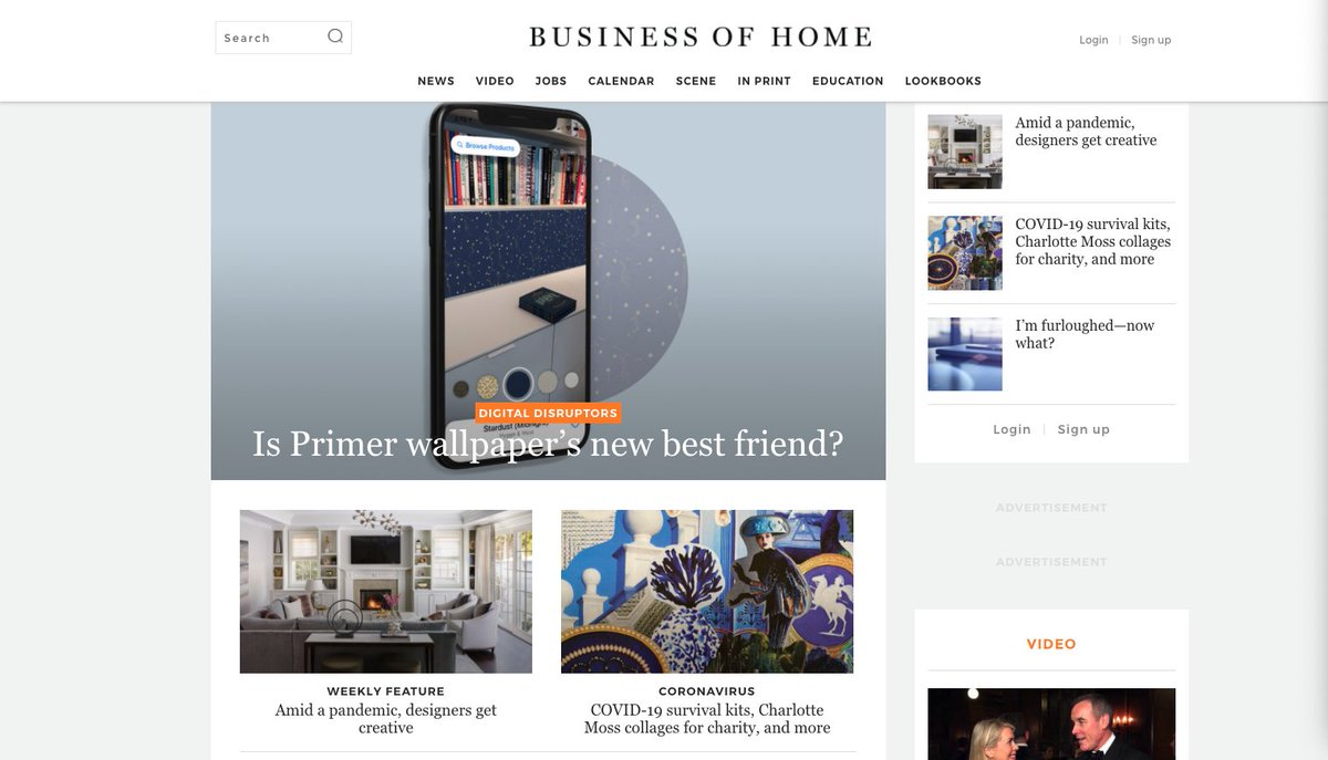 We launched on April 12 with coverage in Business of Home, ADPro, Apartment Therapy, LONNY, Design Sponge, Print, and House Beautiful among others. (9/15)