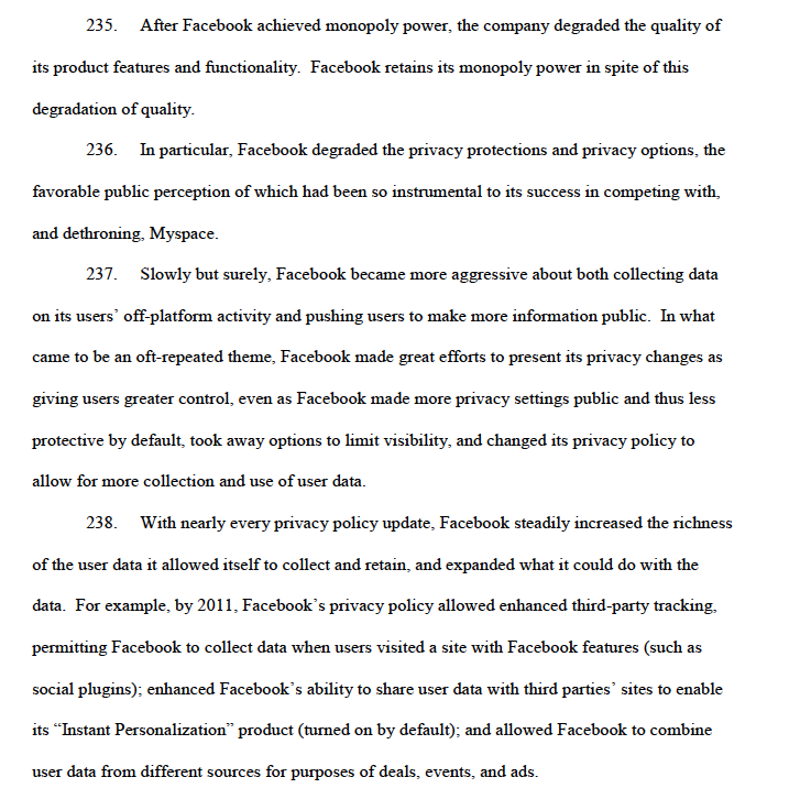 I'll attach this section at the end which again really captures  @DinaSrinivasan's paper. Anyway, those tweets were all about the intersection of data & competition. There is even more on FB's "buy or bury" efforts. /17