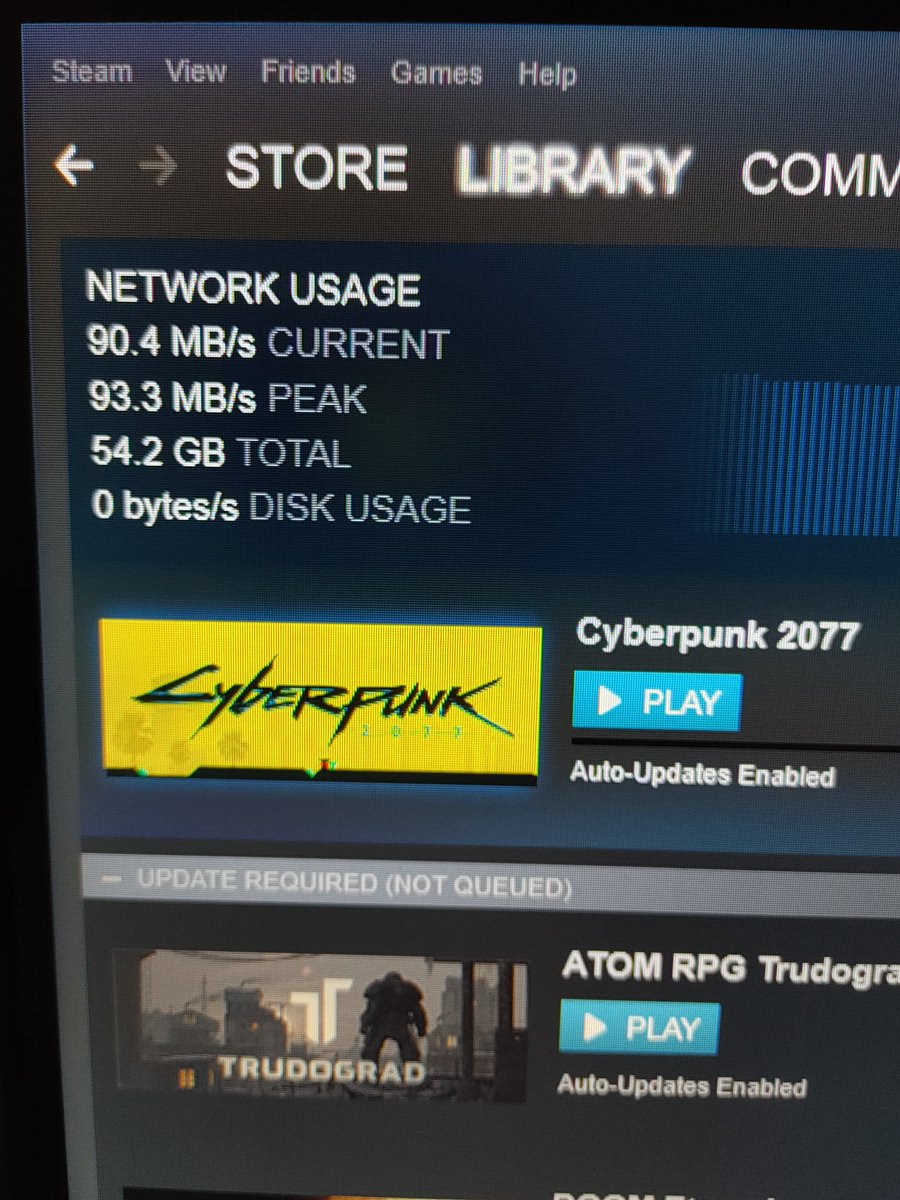 PinsentAndrew's tweet photo. @SheldonP last night preloading the game vs tonight trying to download the rest of the game on loaded steam servers 😂 https://t.co/Fwq5sAwTgs