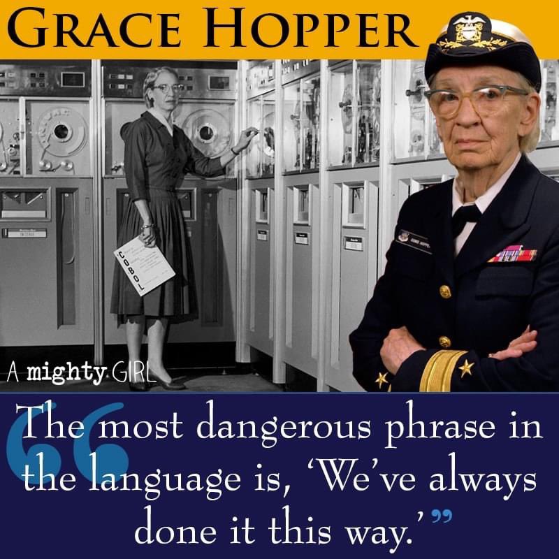 amightygirl's tweet image. Rear Admiral Grace Murray Hopper - the programming pioneer who taught computers to "talk" - was born #OnThisDay in 1906. Her desire to make computers more accessible led Hopper to invent the compiler in 1952, allowing the use of English instructions. facebook.com/31648931505405…