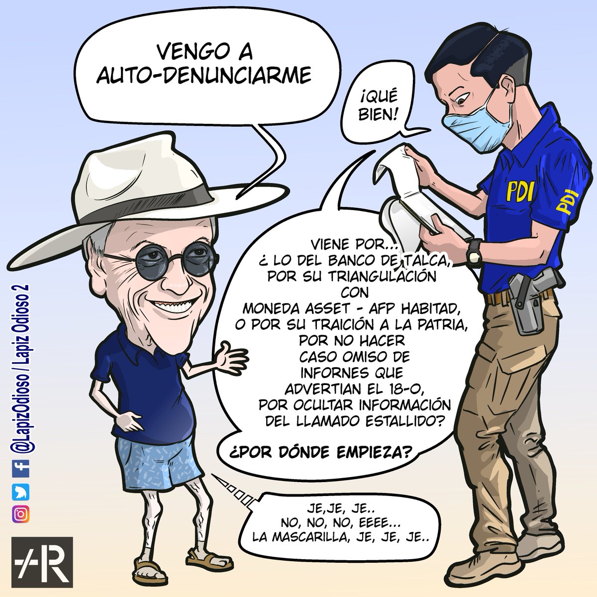 LapizOdioso's tweet photo. #sebastianpiñera debiera #Autodenunciarse por un monton de otros delitos
#Piñera #afphabitat #BancoTalca #Pandemia #mascarilla #covid_19 #coronavirusmemes😂😂😂 #coronaviruschile #Civid #coronavirus2020 #renunciapiñeractm https://t.co/ZIF0DSVkFA