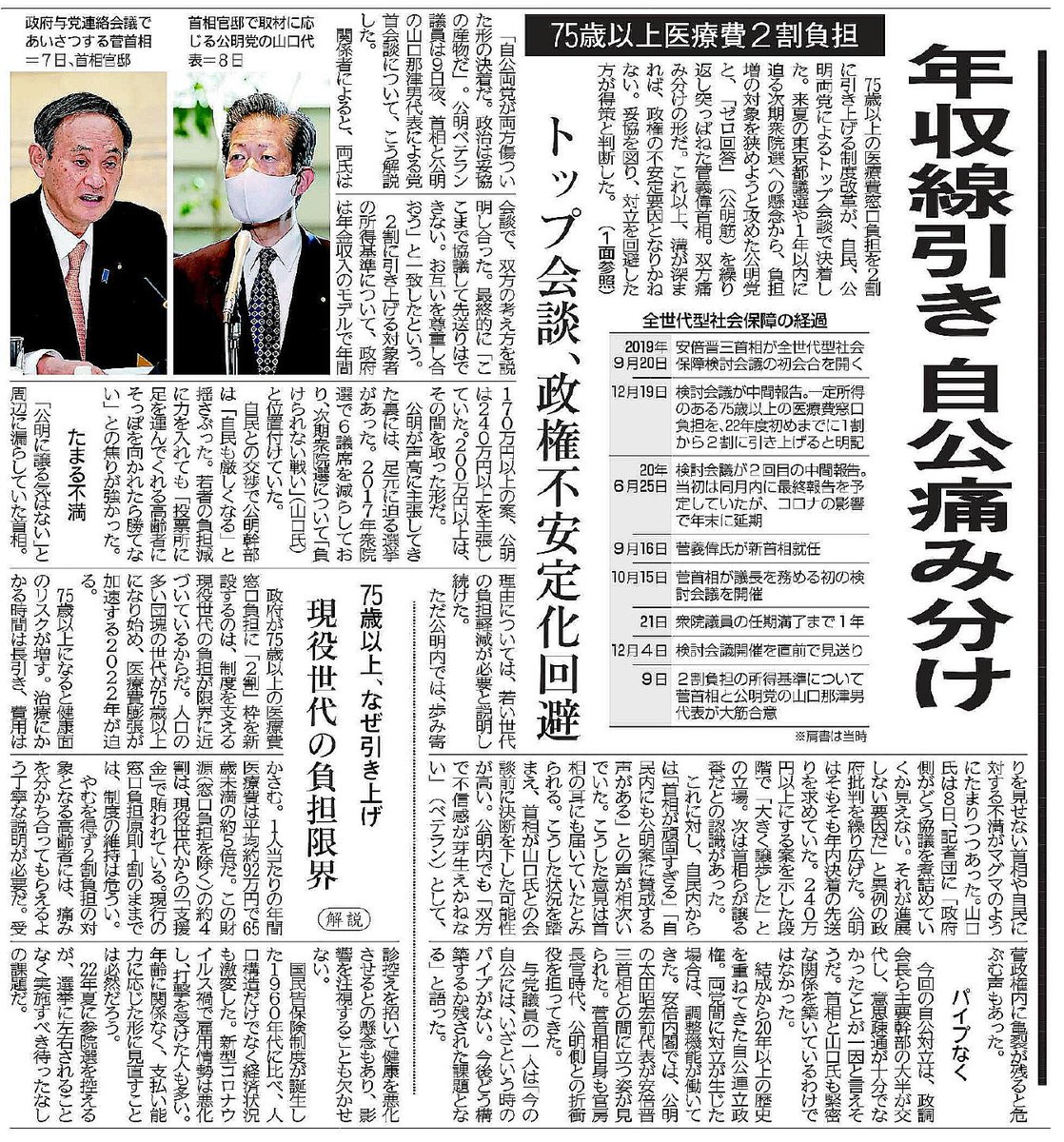 Matuda Takahiko 今朝の神戸新聞 年収線引き 自公痛み分け の見出しにカチンときた どっちにしても 痛みは国民へ 現役世代の負担限界 じゃなくて 国民の生命 健康に金は出さん 自助 路線が 国民にとって限界 一方 カジノで勝った分は