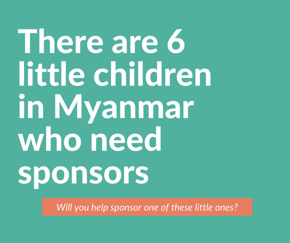 AgapeAsia1's tweet photo. Currently, there are 6 children in Myanmar who need sponsors. These children are in need of someone who will walk on life's journey with them.

If you would like to give a child the gift of love, please click the link below! 
https://t.co/7MwymY5c1s https://t.co/Ecd9pKDQdO