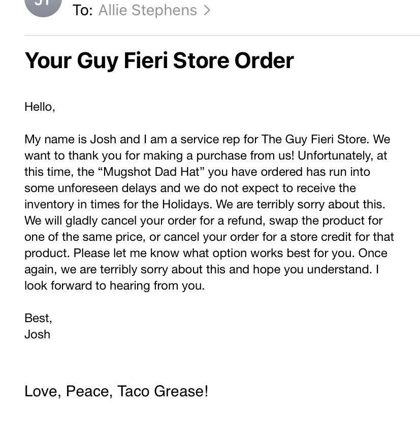 I really had to hit the reply button and type out “can I get the welcome to Flavortown snapback instead?” /: #MerryChristmasMason