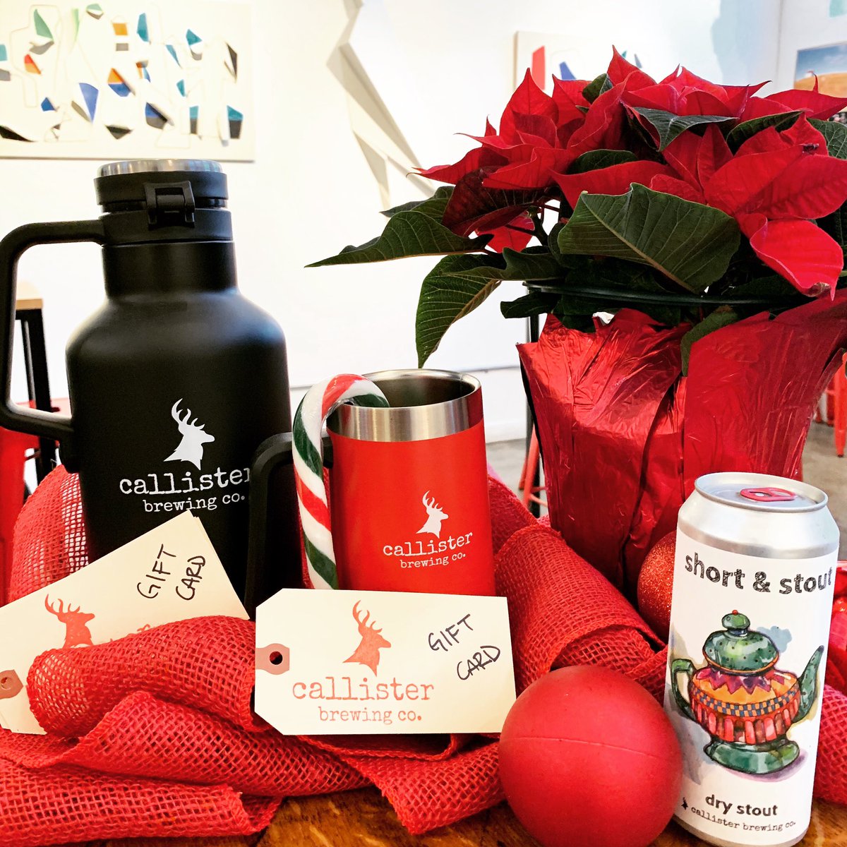 callisterbeer's tweet photo. GIFTING // Tis the season to ward off those dreary days. Treat yo’ self or grab something to share - we’ll be celebrating together again very soon! 

Gift cards, growler (fill incl.), and stein (can incl.), available through our online store

#letsbemerry #giftcard #cheers https://t.co/j5EQhZZO3a