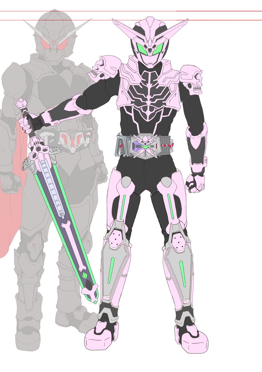 オリジナル骨仮面ライダー 小顔腕長だった過去絵を修正中 そして修正完了した白ラ きよのイラスト オリジナル骨仮面ライダー 小顔腕長だった過去絵を修正中 そして修正完了した白ラ きよのイラスト