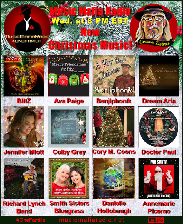 Coz is LIVE! #OnAirNow with new Christmas music by @GuyPaulThibault @molter_dave @BlitZRockbanduk @AvaPaigeMusic @benjiphonik Dream Aria @JenniferMlott Colby Gray @CoryMCoons1 @doctorpaulmusic @richardlynchbnd @SSandSD @DanielleH_Music & @amplifiedsound! musicmafiaradio.net