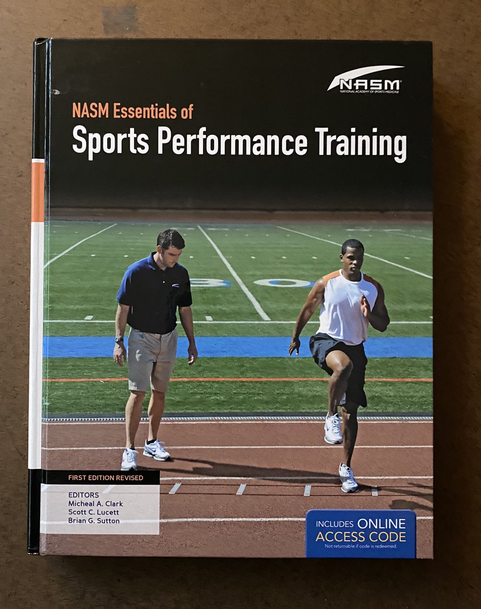 NASM Essentials Of Personal Fitness Training (National Academy of Sports Medicine)  https://www.amazon.com/dp/1284113094/ref=cm_sw_r_cp_api_glc_fabc_33w0FbM0CVQWANASM Essentials of Sports Performance Training: First Edition Revised  https://www.amazon.com/dp/1284057534/ref=cm_sw_r_cp_api_glc_fabc_H4w0FbY55GSK9