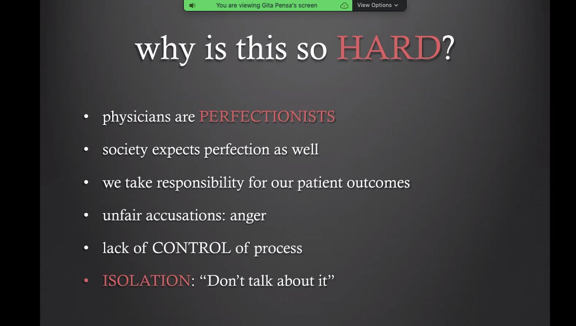 PTSD, acute stress disorder, maladaptive disorders, substance abuse... are results of litigation. Worse, physicians are perfectionists, and there is a lack of control of the process + isolation, "don't talk about it" #preventburnout  #doctorsarehumanstoo  #litigationstress