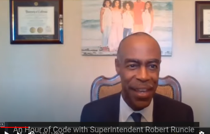 BrowardSTEM's tweet photo. Thank you @RobertwRuncie for joining us for #CSEdWeek2020 #HourOfCode with @SSMSGators @JAWmazingKids @freemansfalcons @PrincipalFCMS @PinesMiddle @anneskurnick. Missed it? Recorded: https://t.co/IU5chaBA9a @iwearthecrowns More #NASA_ADC 1:30PM tomorrow at https://t.co/aVg7FBaQGQ https://t.co/RNJtlKzXHQ